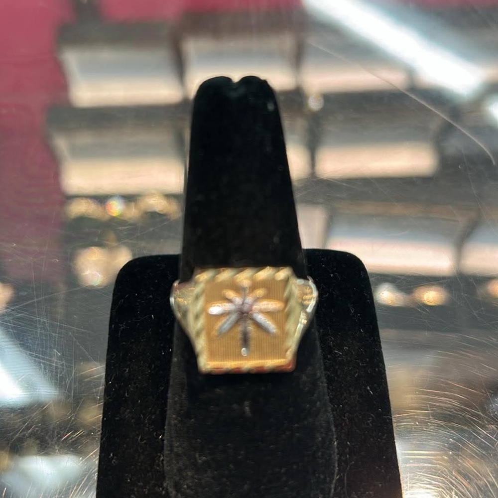 Gold and Silver Palm Tree Ring